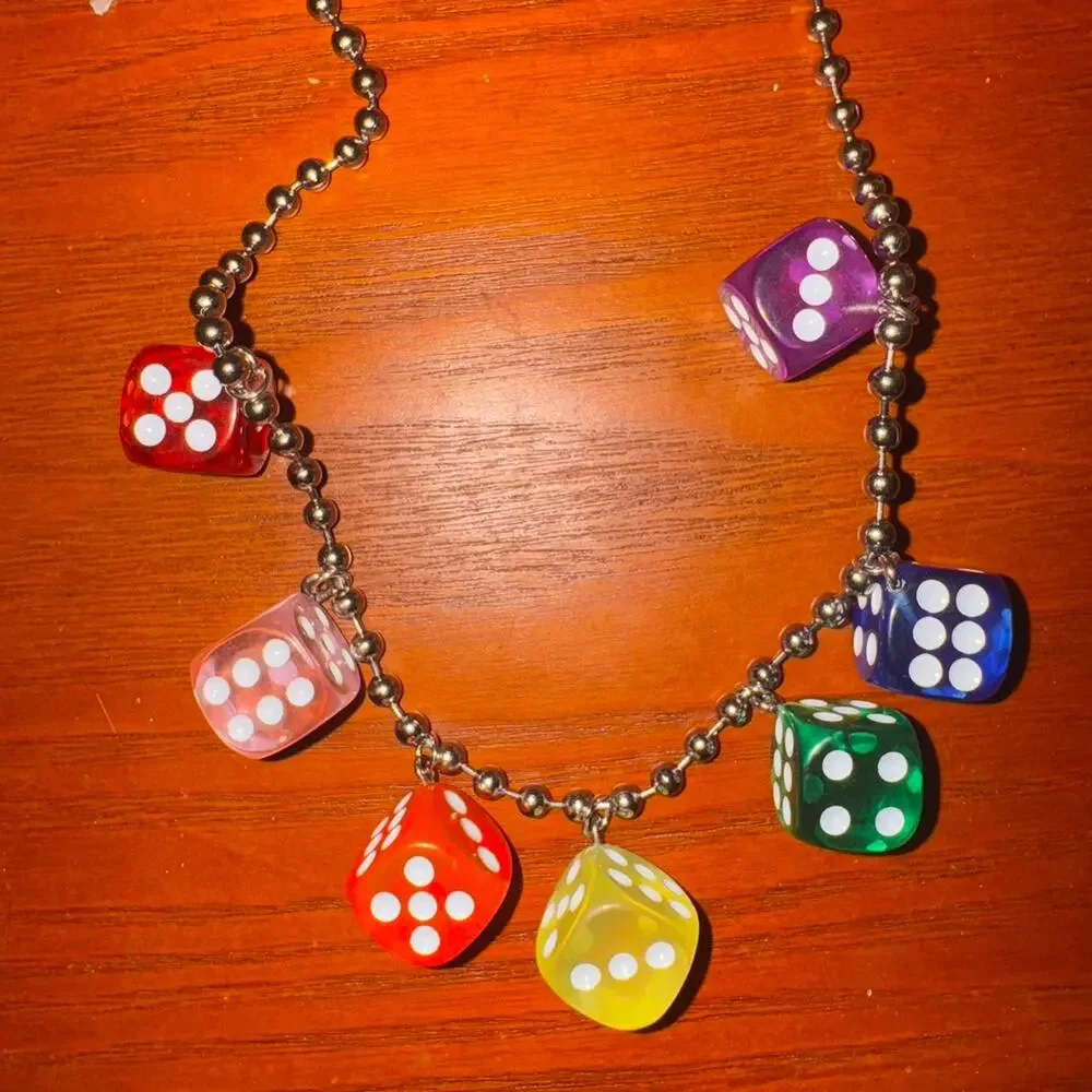 Emy Ave Rainbow Dice Necklace - Picture 6 of 7